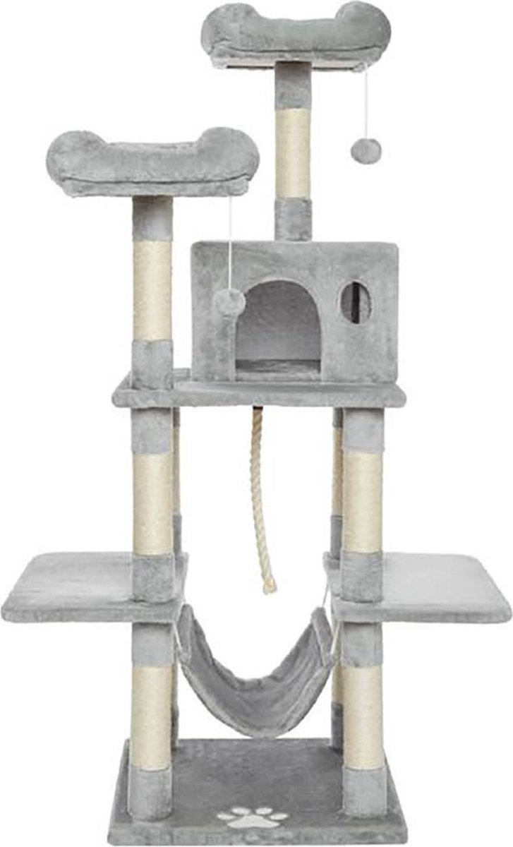 NumberOne® Krabpaal Voor Katten - Kattenhuis - Krabpalen - Kattenspeeltje - Lichtgrijs