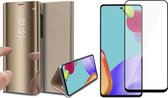 Hoesje geschikt voor Samsung Galaxy A52s en Full Screenprotector - Spiegel Book Case - Goud