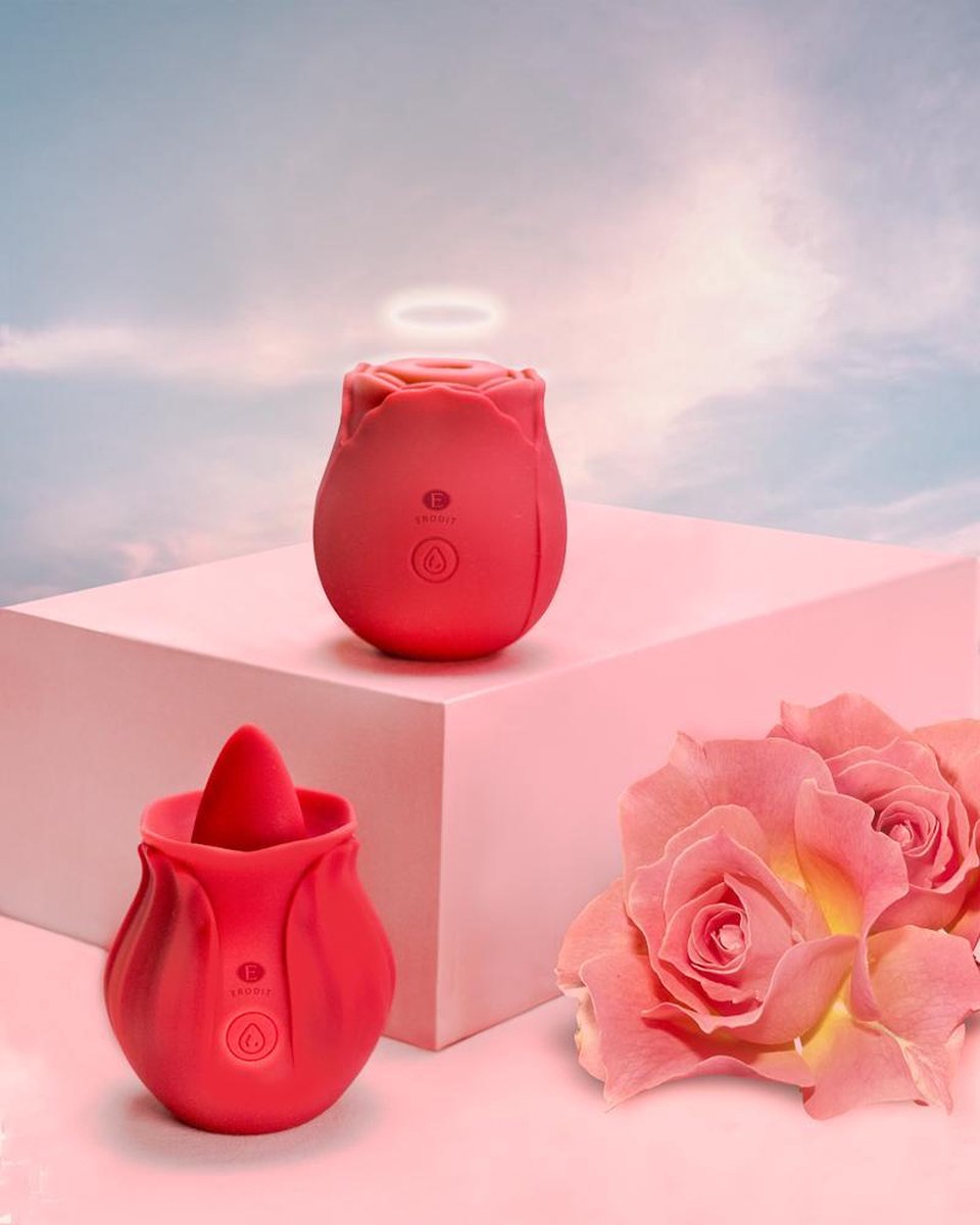 Erodit® Oral Pleasure cadeau geschenkset- 2 Vibrators voor vrouwen - Zuig vibrators voor vrouwen- Tong vibrator- Lik vibrator voor clitoris- verschillende modes– Cadeau voor Vrouw- Erotiek- Seksspeeltjes voor vrouwen