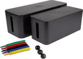 Kabelbox stekkerdoos kabeldoos kabel opbergbox organiser kabelmanagement - voor snoeren wegwerken - Complete set