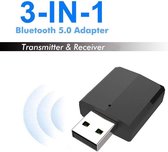 DrPhone StreamX4 Bluetooth 5.0 - Transmitter RX/TX Wireless ontvanger / Zender Dongle TV / PC / Auto - Zwart