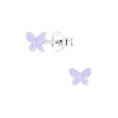 zilveren paarse vlinder oorstekers | Oorbellen meisje | Kinderoorbellen meisje zilver | 925 Zilver | Zilverana