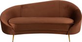 J-Line Sofa Elisabeth Textiel/Metaal Bruin