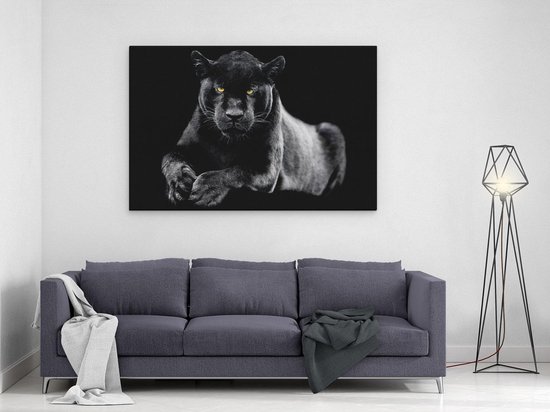 Artaza - Peinture sur toile - Panthère noire - 120 x 80 - Groot - Photo sur toile - Impression sur toile