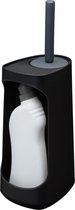 Tiger Tess - Porte-brosse WC avec capacité de rangement autoportante avec brosse flexible Swoop® - Noir / Anthracite