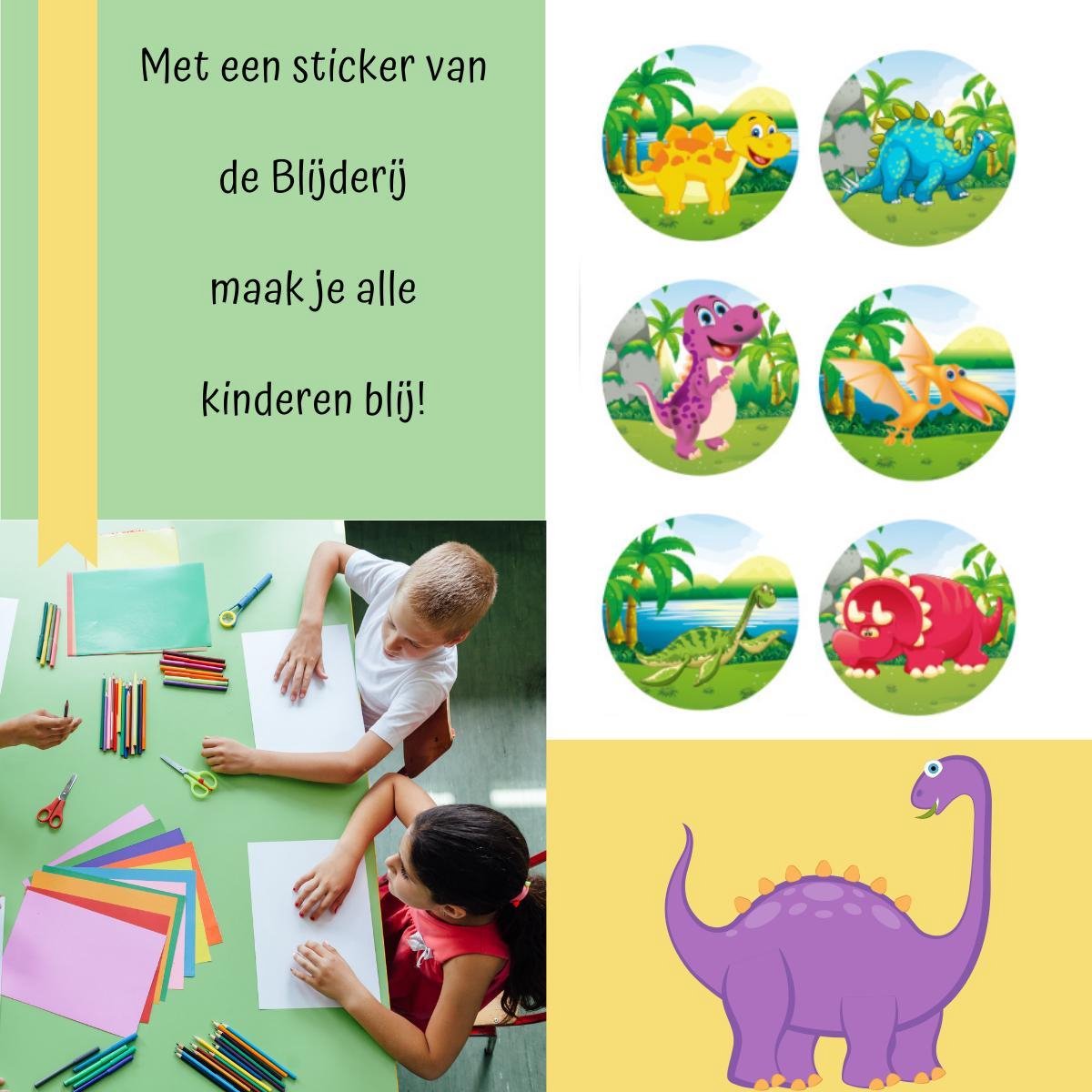 beloningsstickers - stickers voor kinderen - 500 dino stickers op rol - stickerrol - onderwijs — afbeelding 3