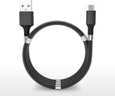 DrPhone MAG - 3A Kabel - Magnetisch Oprolsysteem -  Geschikt voor Micro USB - 1 Meter Oplaad kabel – Zwart