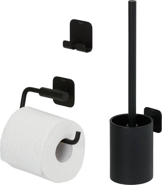 Ensemble d'accessoires de toilette Zwart 3 pièces - Set de Toilettes de  Luxe - Brosse
