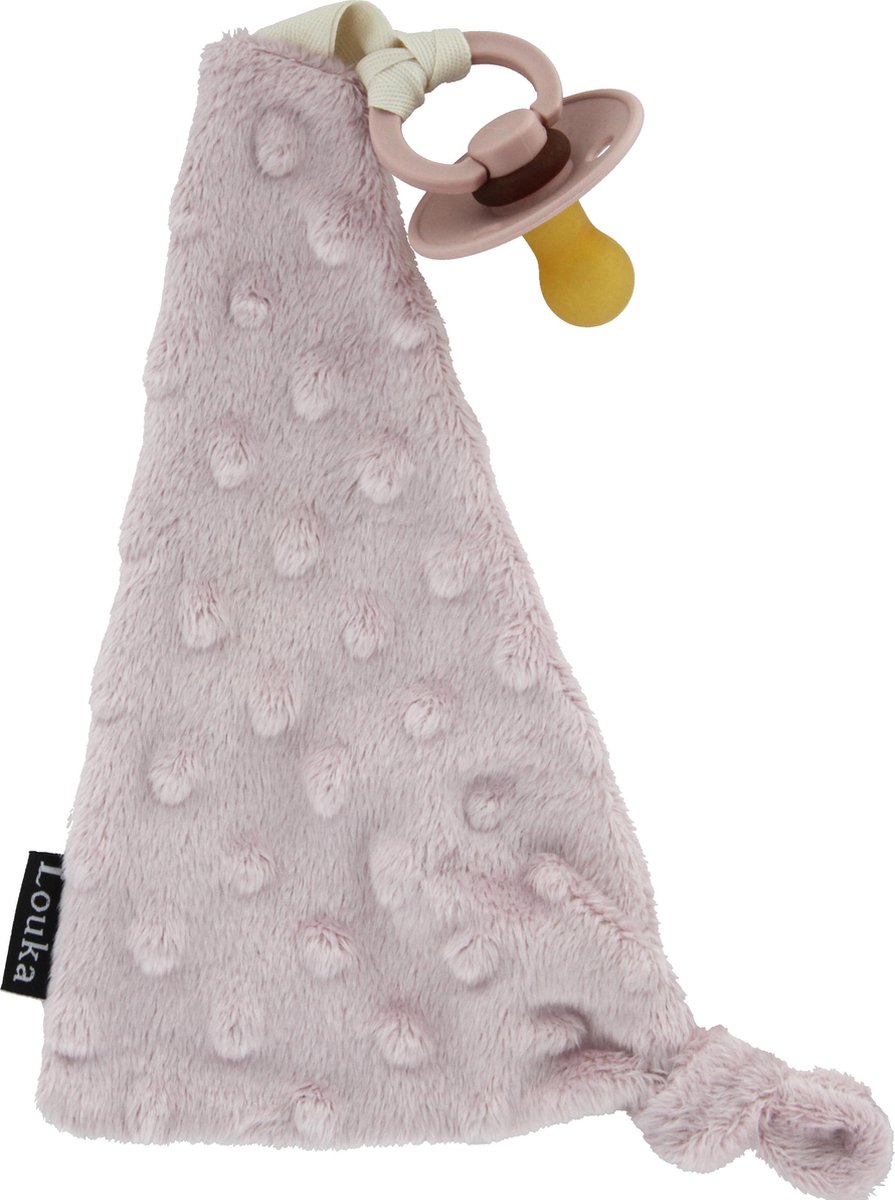 Goedkoopste Louka speendoekje driehoek minky blush | minky | speenknuffel | roze | excl. speen