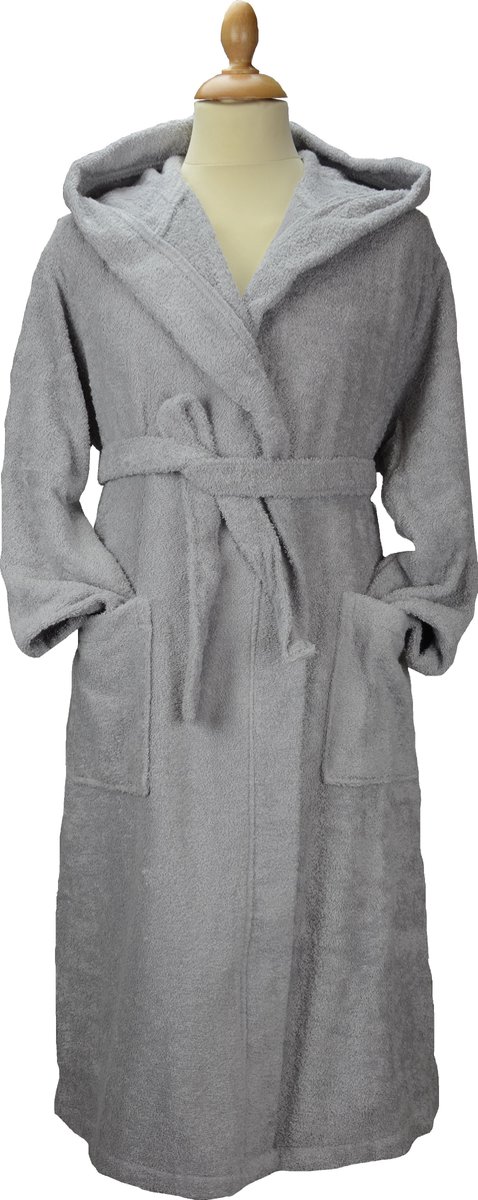 ARTG Robezz - Biologische Katoen - Badjas Capuchon - Grijs - Grey - Maat L/XL