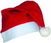 kerstmuts 29 cm polyester rood/wit