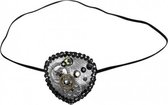 ooglapje Steampunk polyester/ijzer zilver