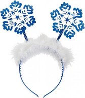 tiara Marabou sneeuwvlokken dames blauw one-size