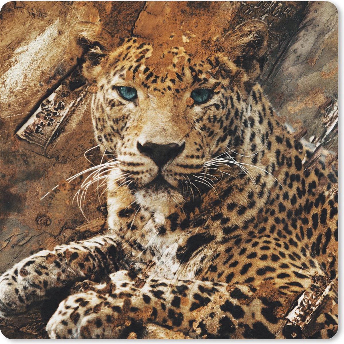 Muismat 20x20 cm - Mousepad Luipaard - Dieren - Wild - Muismatten