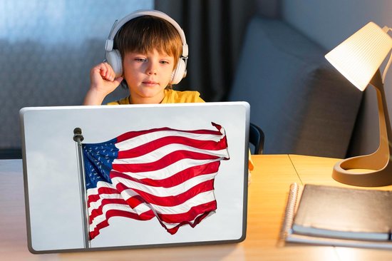 Sticker ordinateur portable - 15,6 pouces - Amérique - Drapeau - Ciel