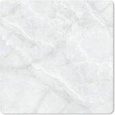Muismat - Mousepad - Marmer - Structuur - Wit - 30x30 cm - Muismatten
