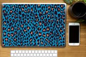 Laptop sticker - 17.3 inch - Luipaardprint - Design - Blauw - 40x30cm - Laptopstickers - Laptop skin - Cover