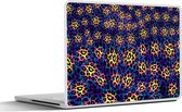 Laptop sticker - 11.6 inch - Design - Luipaardprint - Geel - Blauw - 30x21cm - Laptopstickers - Laptop skin - Cover