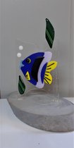 Jewels Delight Glaskunst Glasfusing Glasdecoratie Vis Houtblok Handgemaakt