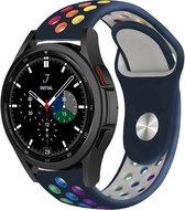 Strap-it Watch 4 & Watch 5 bandje - Samsung Galaxy Watch 4 Classic 42mm sport band - donkerblauw/kleurrijk - Geschikt voor Samsung Galaxy Watch 5 Pro – 44mm – 40mm & Galaxy Watch 4