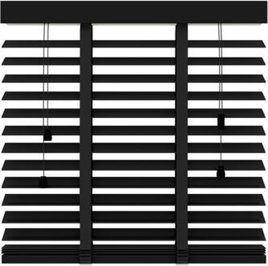 Decosol 947 horizontale jaloezie hout zwart mat 100x180cm