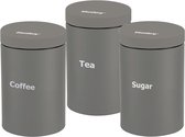 Klausberg Bocaux de conservation - Set de bocaux de conservation - café, thé, sucre - Grijs