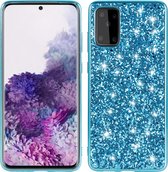 Mobigear Hoesje geschikt voor Samsung Galaxy S20 Plus Telefoonhoesje Hardcase | Mobigear Glitter Backcover | Galaxy S20 Plus Case | Back Cover - Blauw