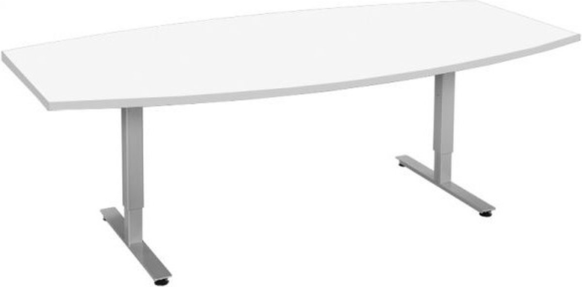 Offeco Bureau York Plus - Bureau - Bureautafel - Vergadertafel - Gaming bureau - Game bureau - Computertafel - Desk - Bureau Aluminium - Verstelbaar bureau - Gaming Desk - Bureau tafel - Bureau verstelbaar   Wit -240x120cm-- blad-  onderstel- x120