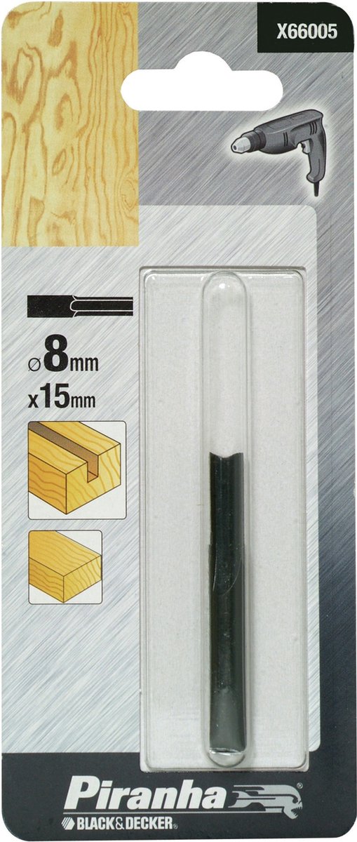 Piranha rechte frees - 8 mm - Voor hout - X66005