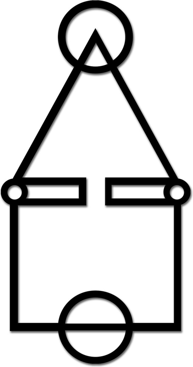 Hout-Kado - Squid Game Logo - Medium - Zwart - Geometrische dieren en vormen - Houten Wanddecoratie