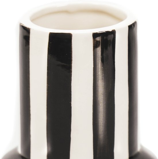 Housevitamin Breton streep vaas - zwart wit - 9.5cm x 20cm