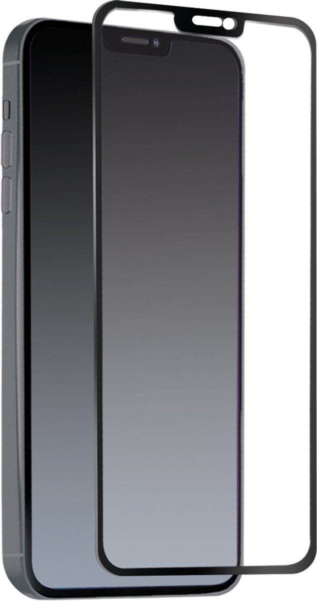 SBS Full Cover Gehard Glas Ultra-Clear Screenprotector voor Apple iPhone 12 - Zwart