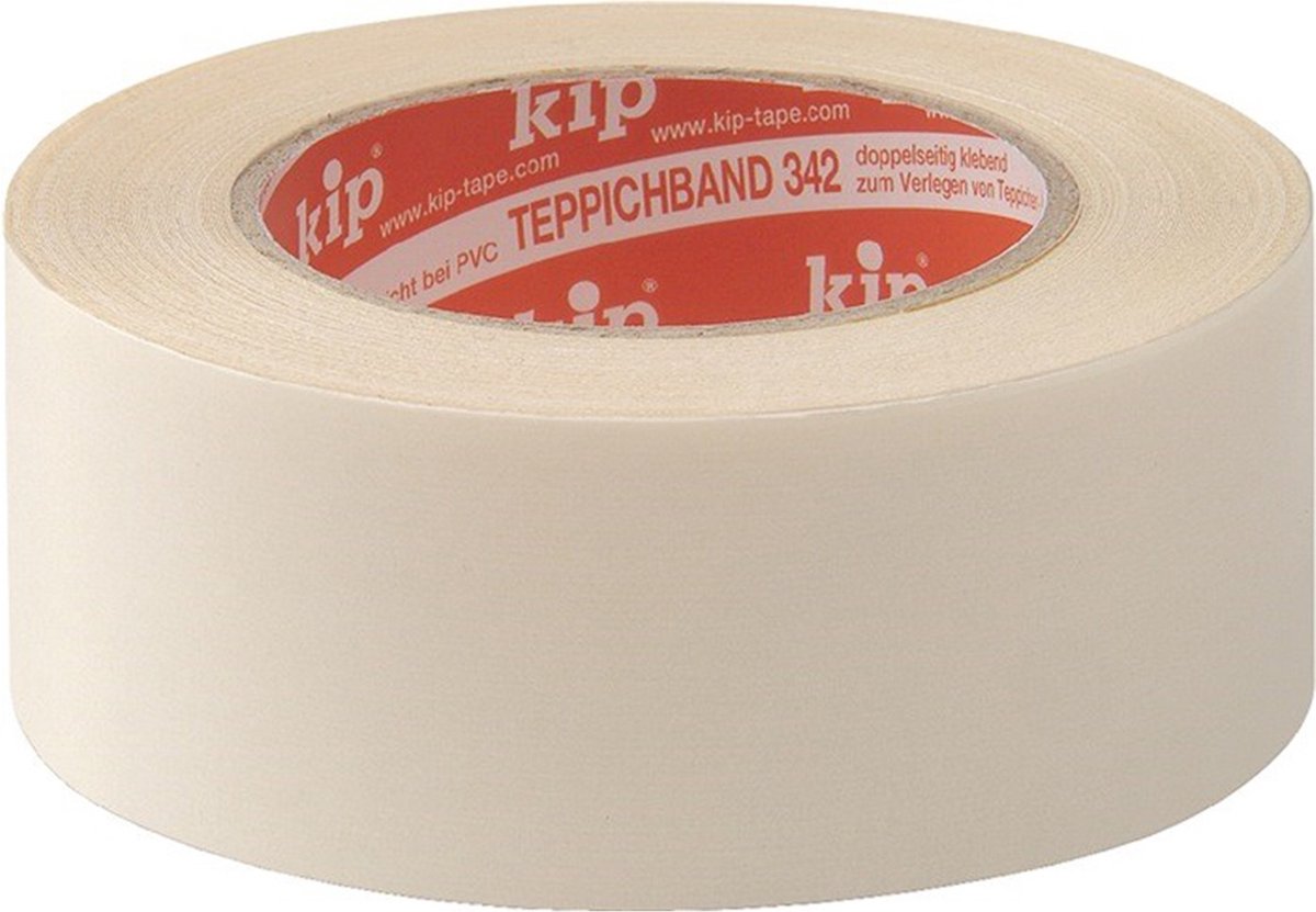 Kip Tapijttape textiel - Sterke hechting - Makkelijk te verwijderen - Wit - 50 mm x 25 m