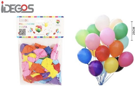 IDEGOS Verjaardag versiering - 100 stuks ballonnen - Mix gekleurd - Geschikt voor Feest/Party/Kinderfeestje - Decoratie - Latex