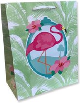 5 Luxe Flamingo Cadeautasjes A5 formaat 18x23cm - Disney Papieren cadeautasjes met Full-color bedrukking
