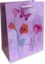 5 Luxe Bloemen Cadeautasjes A5 formaat 18x23cm - Papieren cadeautasjes met Full-color bedrukking