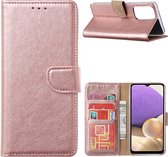 hoesje Geschikt voor Samsung A73 hoesje bookcase Rose Goud - Samsung Galaxy A73 wallet case portemonnee hoesje - A73 5G Hoes met Pasjeshouder cover