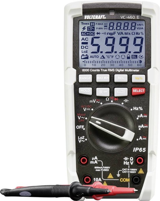 VC165 VOLTCRAFT Digital Multimeter CAT III 600V U, I, tRMS 255549 VC165 VOLTCRAFT Digital Multimeter CAT III 600V U, I, tRMS 255549