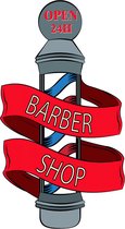 Clayre & Eef Tekstbord 33x60 cm Rood Ijzer Barber Wandbord