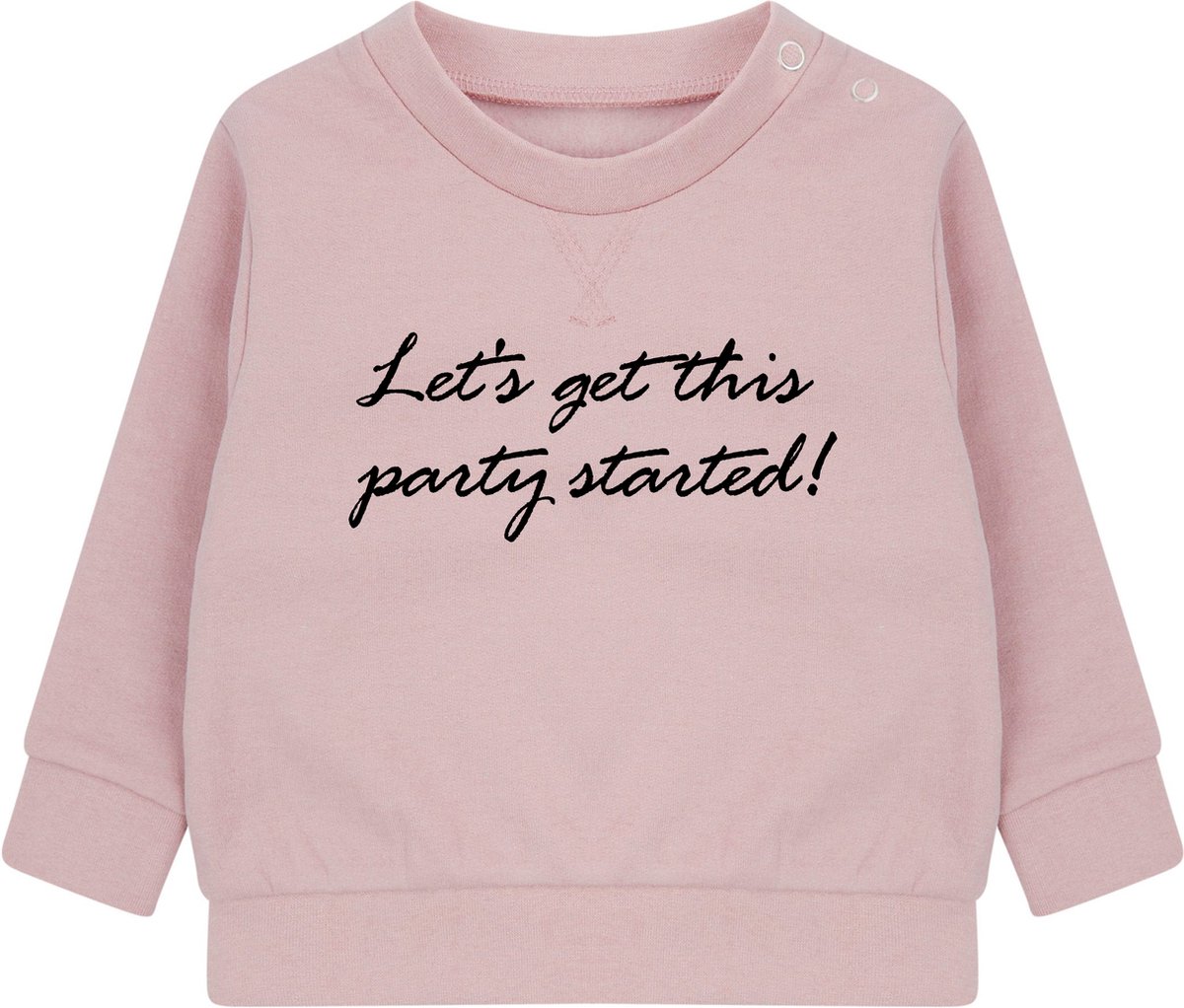 Sweater Kids - Roze MT 12-18 MND 80/86 - Let's Get This Party Started - Duurzame Kinderkleding
