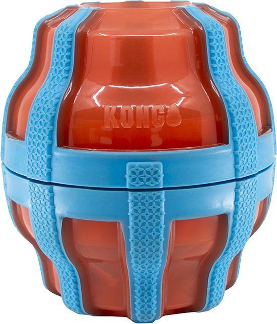 Kong treat spinner voer / snack dispenser oranje / blauw (17X15X17 CM)