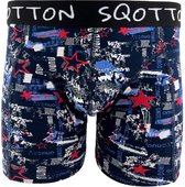 Boxershort - SQOTTON® - Stars - Marineblauw - Maat XL