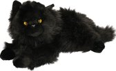 Pluche zwarte Perzische kat/poes knuffel 17 cm - Katten/poezen huisdieren knuffels - Speelgoed voor kinderen