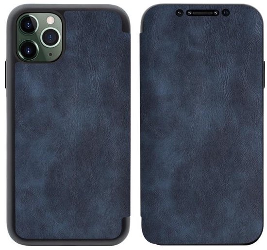 Étui Bookcase iPhone 12 Pro Max - Cuir - Siliconen - Étui livre - Étui à rabat - Apple iPhone 12 Pro Max - Blauw