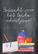 Bedankt voor het leuke schooljaar - Ansichtkaart - Meer Leuks - Kaart voor meester of juf - Einde schooljaar - Kaarten