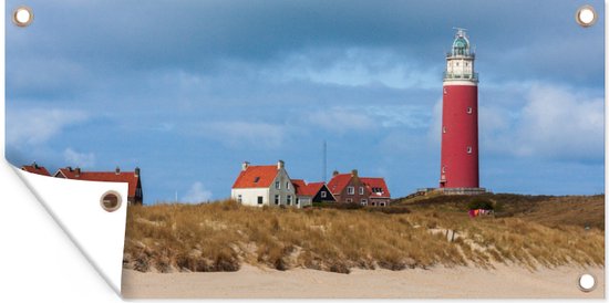 Décoration murale extérieur Phare aux Pays- Nederland - 160x80 cm - Toile de jardin - Affiche extérieure