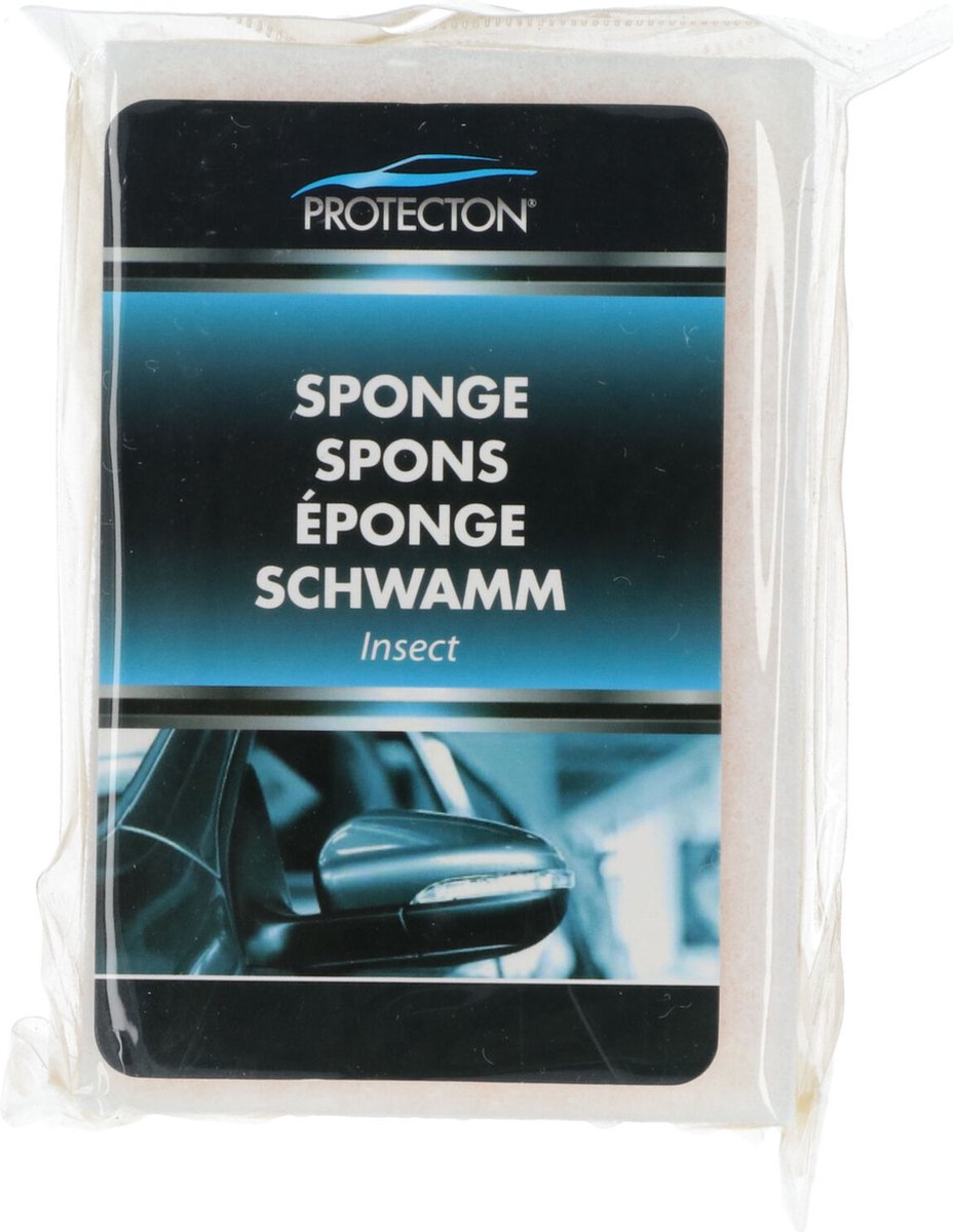 Protecton Insectenspons – Voor verwijderen van insecten en hardnekkig vuil – Voor glas, kunststof en niet-gelakte oppervlakken – 12x8x4cm