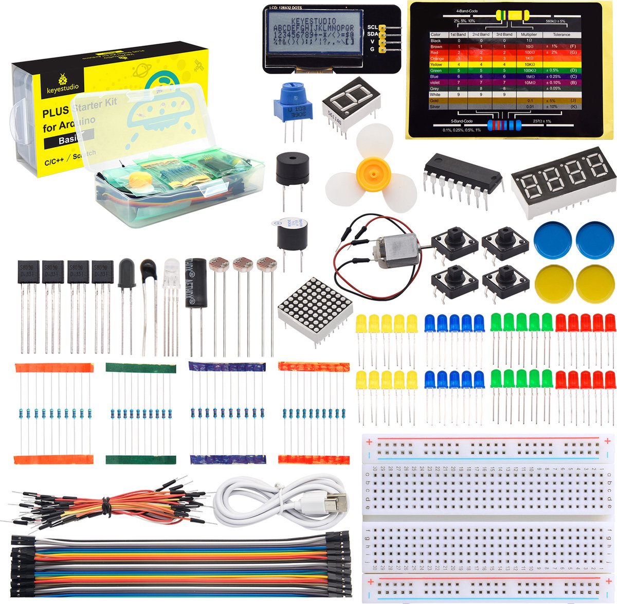 Keyestudio Basic Starter Kit voor Arduino met NEDERLANDSTALIGE ...