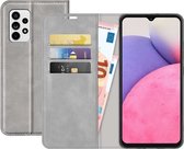 Samsung Galaxy A73 Bookcase hoesje - Just in Case - Effen Grijs - Kunstleer