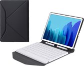 Tablet Toetsenbord Hoes geschikt voor Samsung Galaxy Tab A7 10.4 (2020)  - Met Draadloos Bluetooth Keyboard en Stylus pen houder - Wit